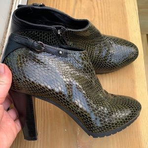 Aquatalia Snakeskin Ankle Boots